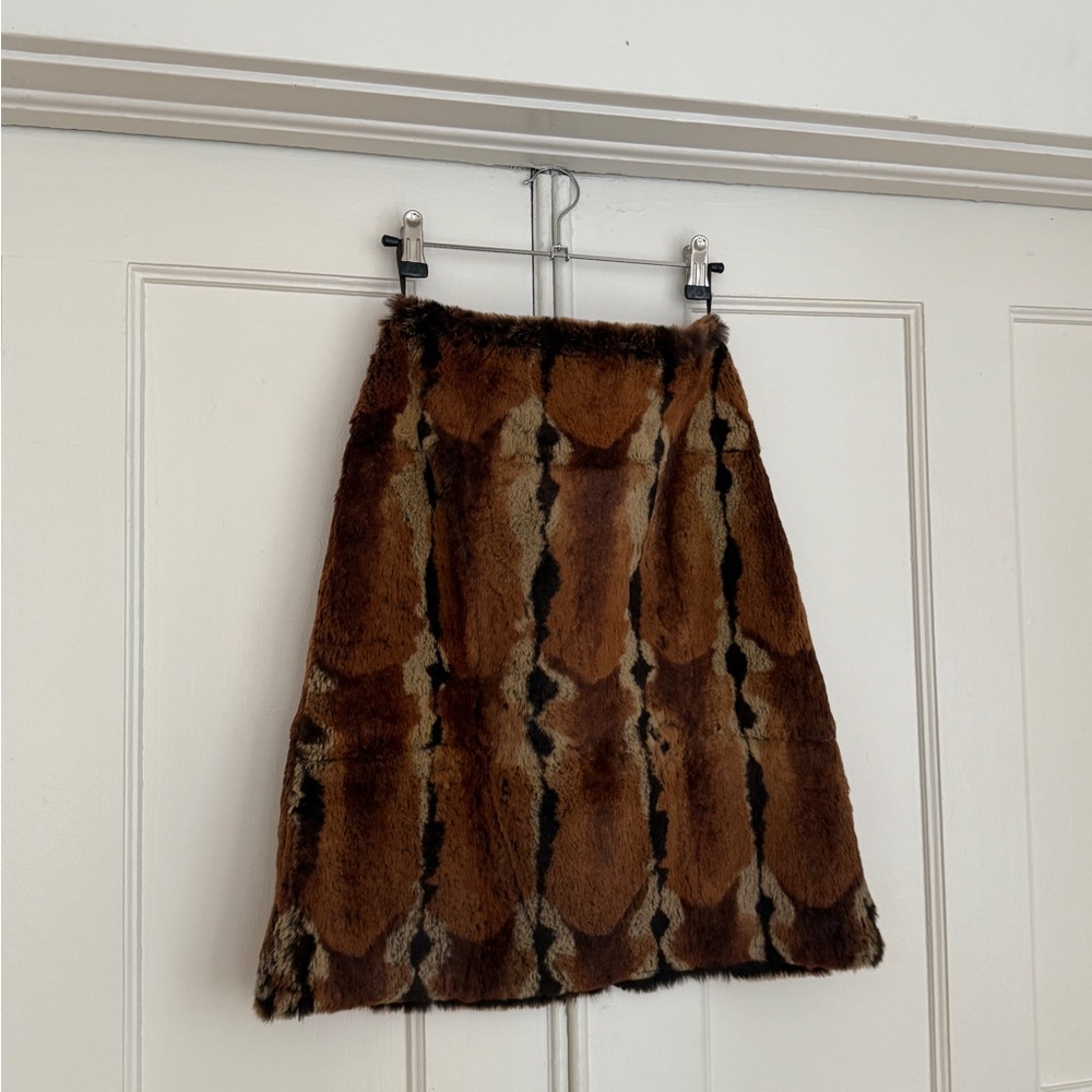 Brown Faux Fur Skirt